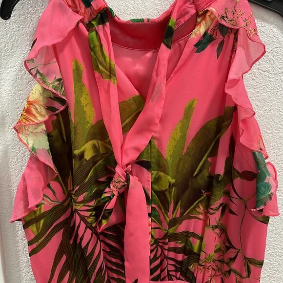 Alex Marie Fiona Halter Neck Tie Back Floral Chiffon A-Line Maxi Dress 16 - Picture 5 of 5